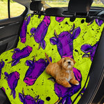 Lime Green And Purple Cow Pattern Print Pet Car Back Seat Cover