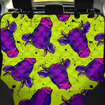 Lime Green And Purple Cow Pattern Print Pet Car Back Seat Cover