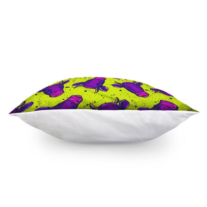 Lime Green And Purple Cow Pattern Print Pillow Cover