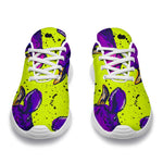 Lime Green And Purple Cow Pattern Print Sport Shoes GearFrost