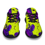 Lime Green And Purple Cow Pattern Print Sport Shoes GearFrost