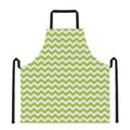 Lime Green And White Chevron Print Apron