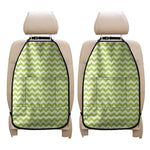 Lime Green And White Chevron Print Car Seat Organizers