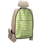 Lime Green And White Chevron Print Car Seat Organizers