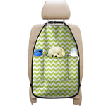 Lime Green And White Chevron Print Car Seat Organizers
