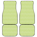Lime Green And White Chevron Print Front and Back Car Floor Mats