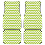 Lime Green And White Chevron Print Front and Back Car Floor Mats