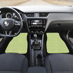Lime Green And White Chevron Print Front and Back Car Floor Mats