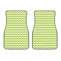 Lime Green And White Chevron Print Front Car Floor Mats