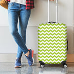 Lime Green And White Chevron Print Luggage Cover