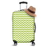 Lime Green And White Chevron Print Luggage Cover