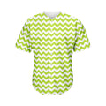 Lime Green And White Chevron Print Men's Baseball Jersey