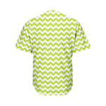 Lime Green And White Chevron Print Men's Baseball Jersey