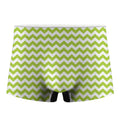 Lime Green And White Chevron Print Men's Boxer Briefs