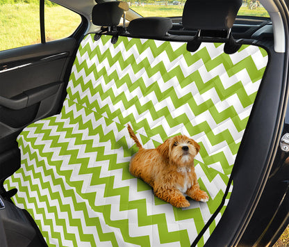 Lime Green And White Chevron Print Pet Car Back Seat Cover