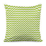 Lime Green And White Chevron Print Pillow Cover