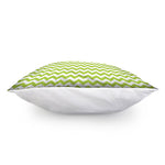 Lime Green And White Chevron Print Pillow Cover