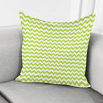 Lime Green And White Chevron Print Pillow Cover