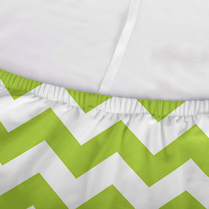 Lime Green And White Chevron Print Sofa Cover