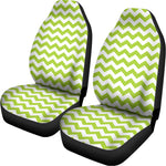 Lime Green And White Chevron Print Universal Fit Car Seat Covers