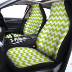 Lime Green And White Chevron Print Universal Fit Car Seat Covers