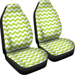 Lime Green And White Chevron Print Universal Fit Car Seat Covers