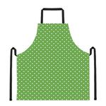Lime Green And White Polka Dot Print Apron