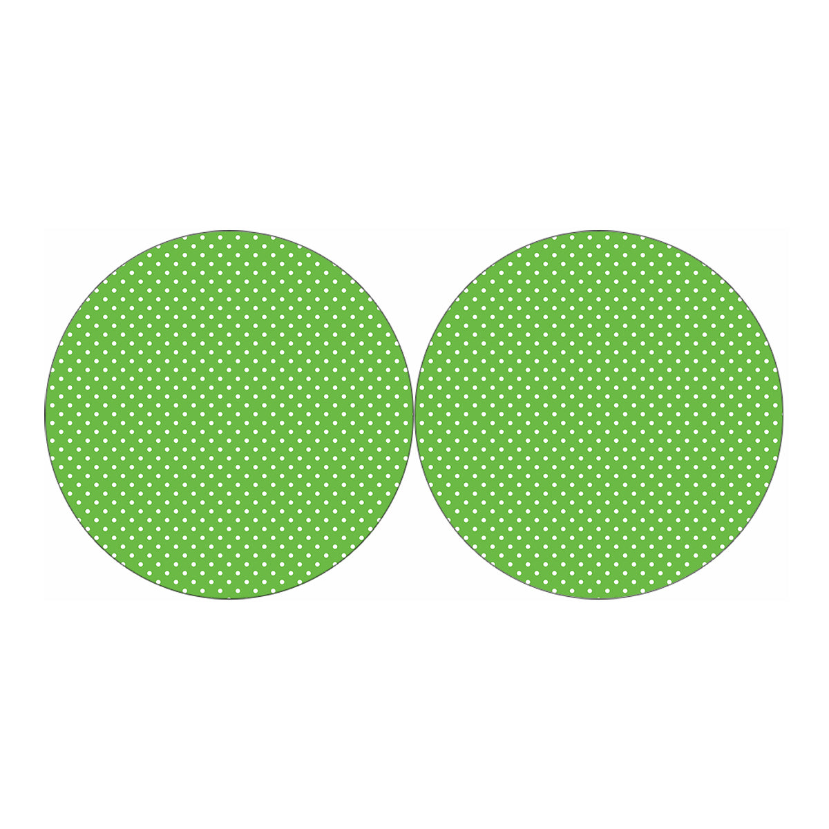 Lime Green And White Polka Dot Print Car Coasters
