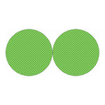 Lime Green And White Polka Dot Print Car Coasters