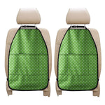Lime Green And White Polka Dot Print Car Seat Organizers