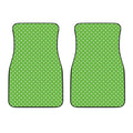 Lime Green And White Polka Dot Print Front Car Floor Mats