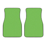 Lime Green And White Polka Dot Print Front Car Floor Mats