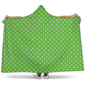 Lime Green And White Polka Dot Print Hooded Blanket