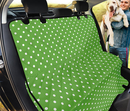Lime Green And White Polka Dot Print Pet Car Back Seat Cover