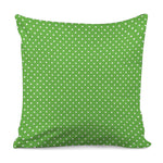Lime Green And White Polka Dot Print Pillow Cover