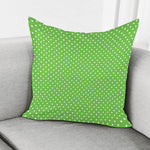 Lime Green And White Polka Dot Print Pillow Cover