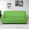 Lime Green And White Polka Dot Print Sofa Cover