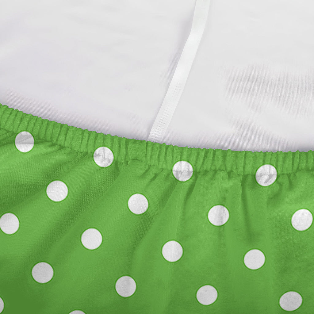 Lime Green And White Polka Dot Print Sofa Cover