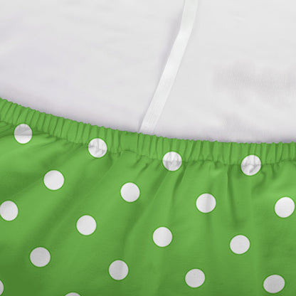 Lime Green And White Polka Dot Print Sofa Cover