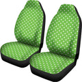Lime Green And White Polka Dot Print Universal Fit Car Seat Covers