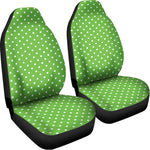 Lime Green And White Polka Dot Print Universal Fit Car Seat Covers