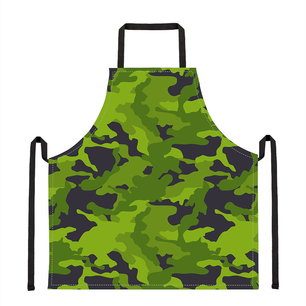 Lime Green Camouflage Print Apron