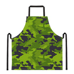 Lime Green Camouflage Print Apron