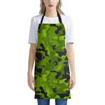 Lime Green Camouflage Print Apron