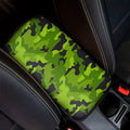 Lime Green Camouflage Print Car Center Console Cover