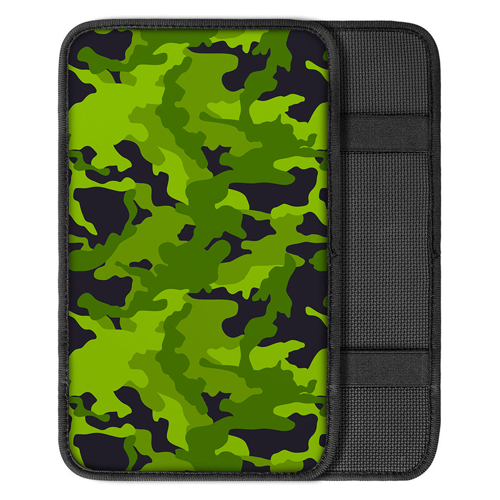 Lime Green Camouflage Print Car Center Console Cover