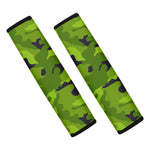 Lime Green Camouflage Print Car Seat Belt Covers