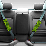 Lime Green Camouflage Print Car Seat Belt Covers