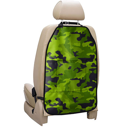 Lime Green Camouflage Print Car Seat Organizers