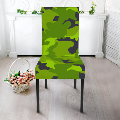 Lime Green Camouflage Print Dining Chair Slipcover
